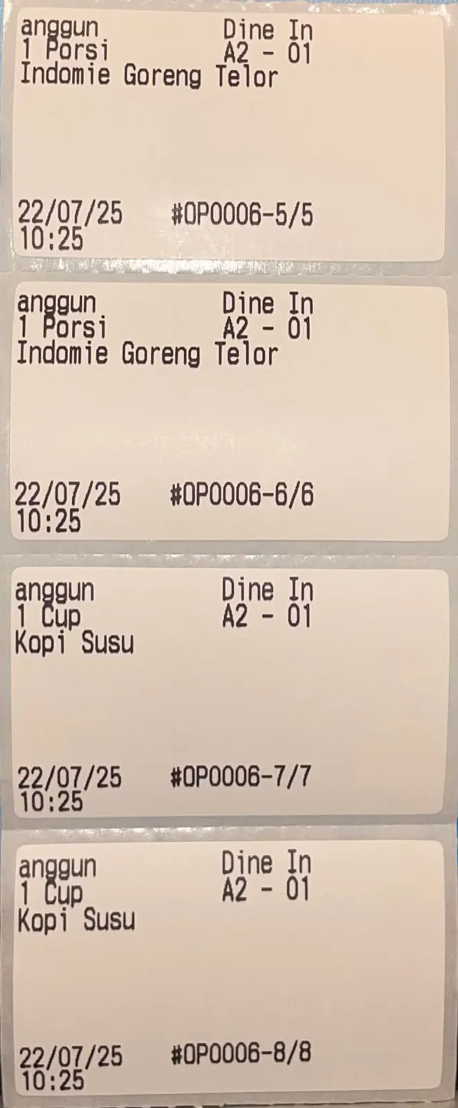 6 Mencetak Label Perubahan Pesanan pada Accurate POS